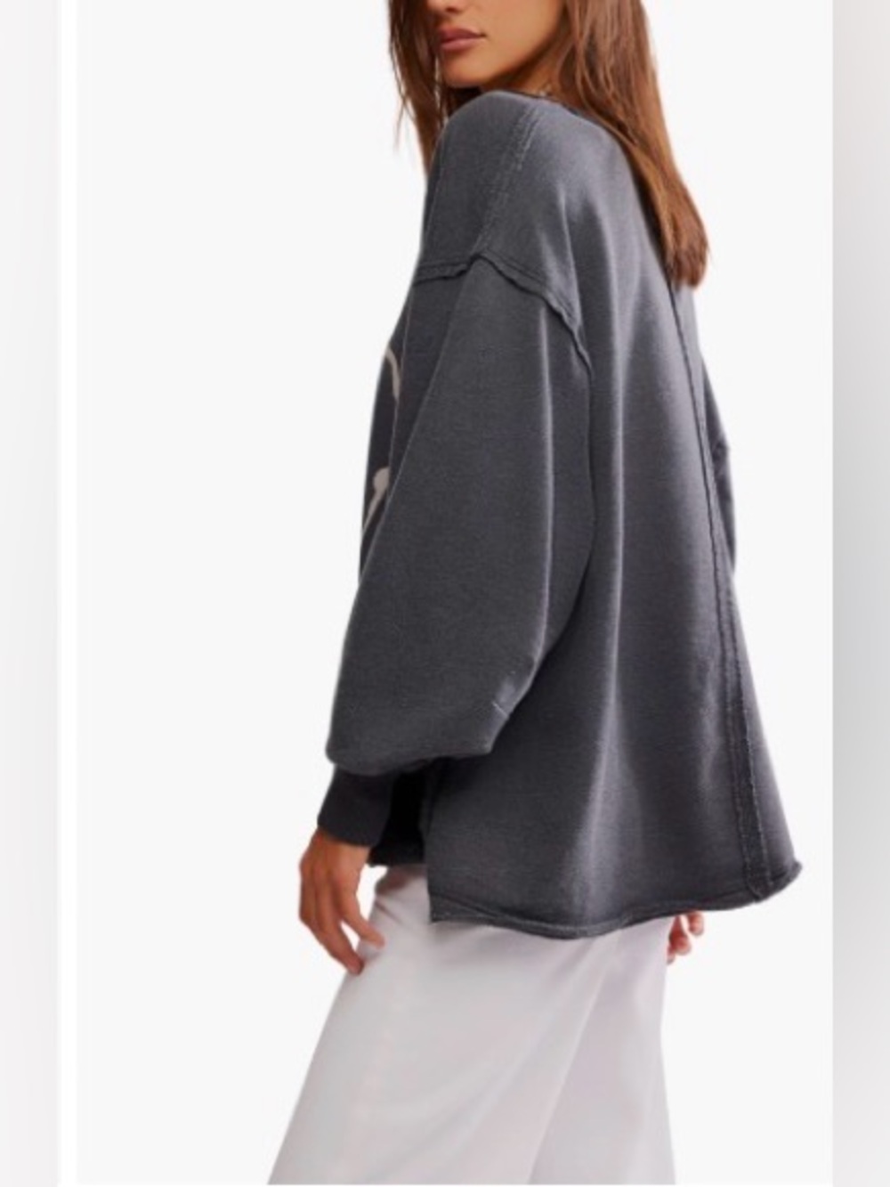 FREE PEOPLE Venice Oversize Cotton Blend Graphic Sweatshirt size extra large - Picture 5 of 9